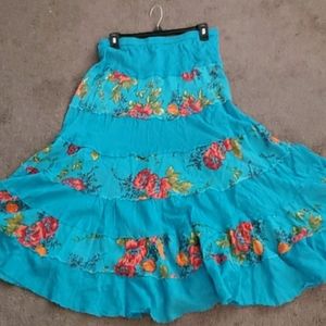 Blue Floral Skirt